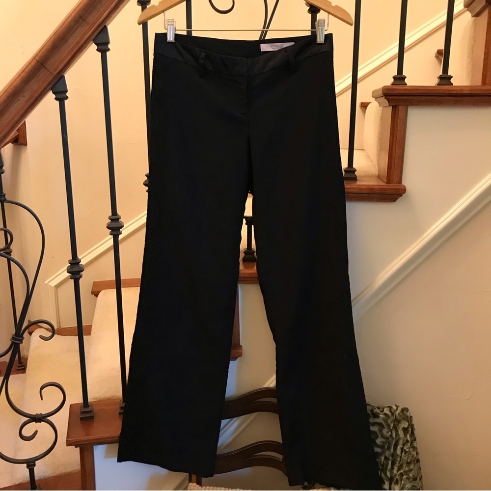 Valentino RED Black Pants with Lace Trims EU 42